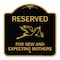 Signmission Reserved for New and Expecting Mothers, Black & Gold Aluminum Sign, 18" L, 18" H, BG-1818-23195 A-DES-BG-1818-23195 - alternate 1